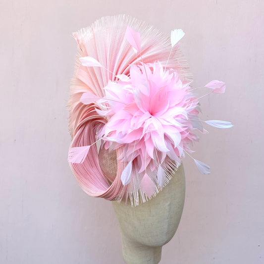 Pink Straw Fascinator