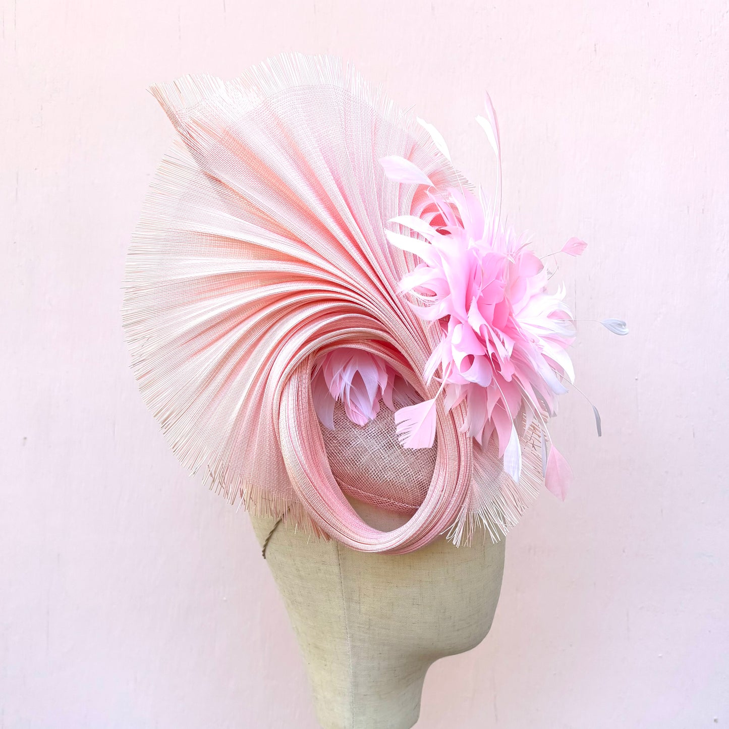 Pink Straw Fascinator