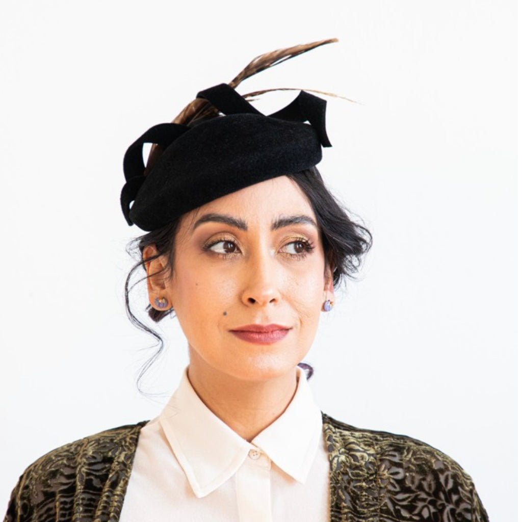 Black Beret Fascinator
