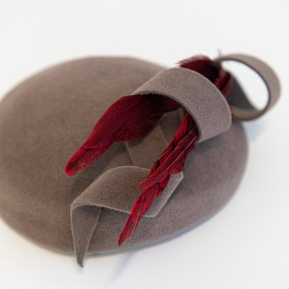 Taupe Beret Fascinator