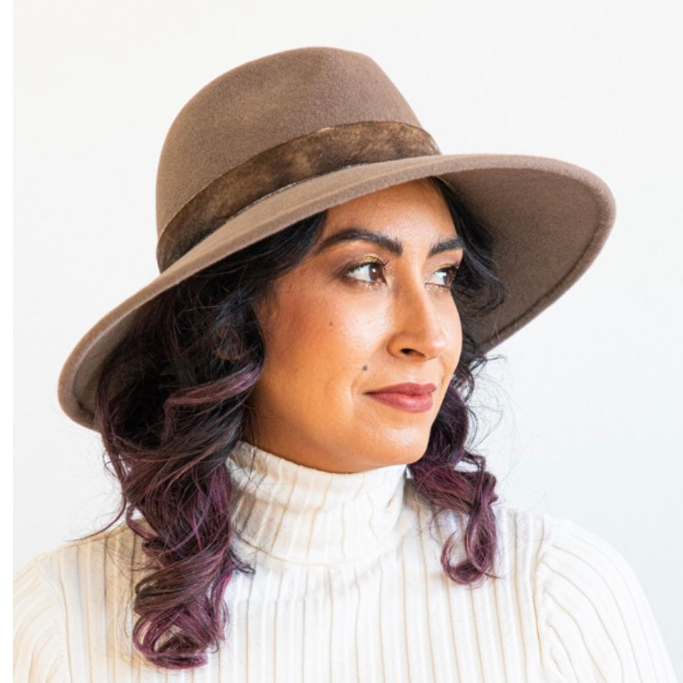 Taupe Cleo Fedora