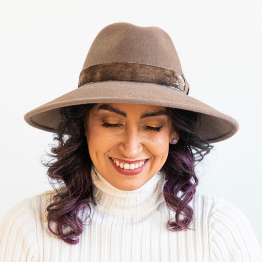 Taupe Cleo Fedora