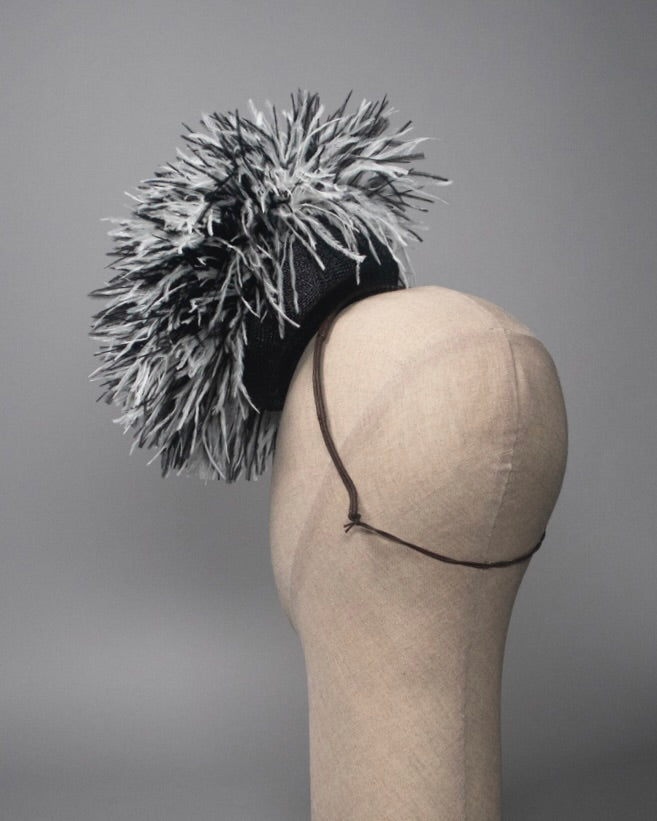 Ostrich Feather Pom Pom Fascinator