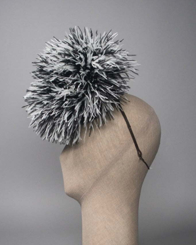 Ostrich Feather Pom Pom Fascinator