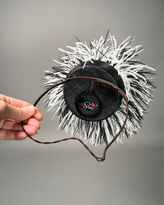 Ostrich Feather Pom Pom Fascinator